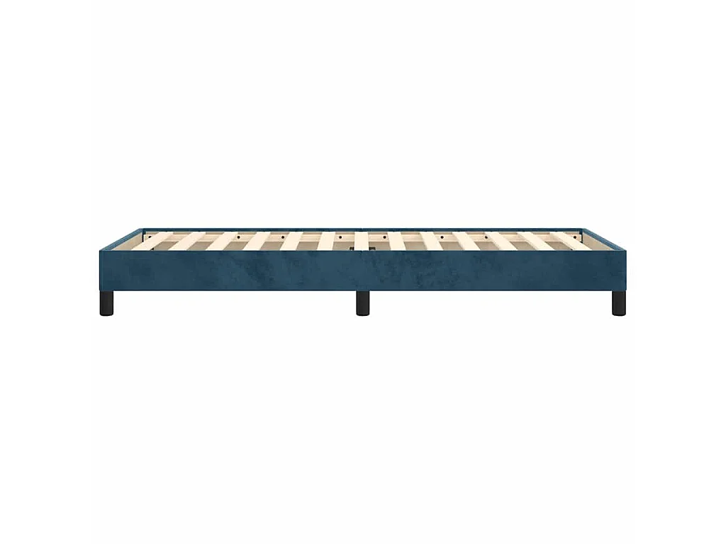 Estrutura de cama sem colchão 90x190 cm veludo azul-escuro
