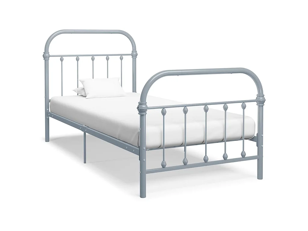Estrutura de cama 90x200 cm metal cinzento