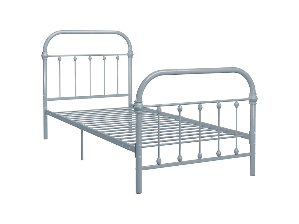 Estrutura de cama 90x200 cm metal cinzento