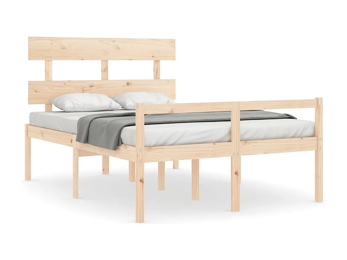 Cama para personas mayores con cabecero madera maciza 120x200cm