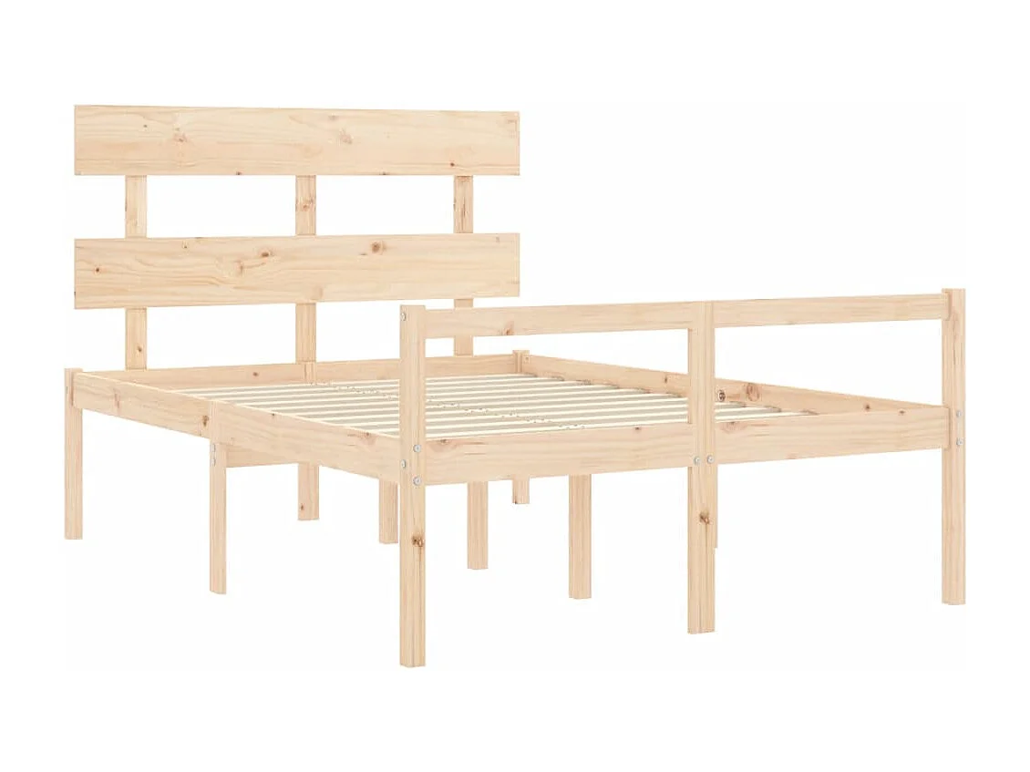 Cama para personas mayores con cabecero madera maciza 120x200cm