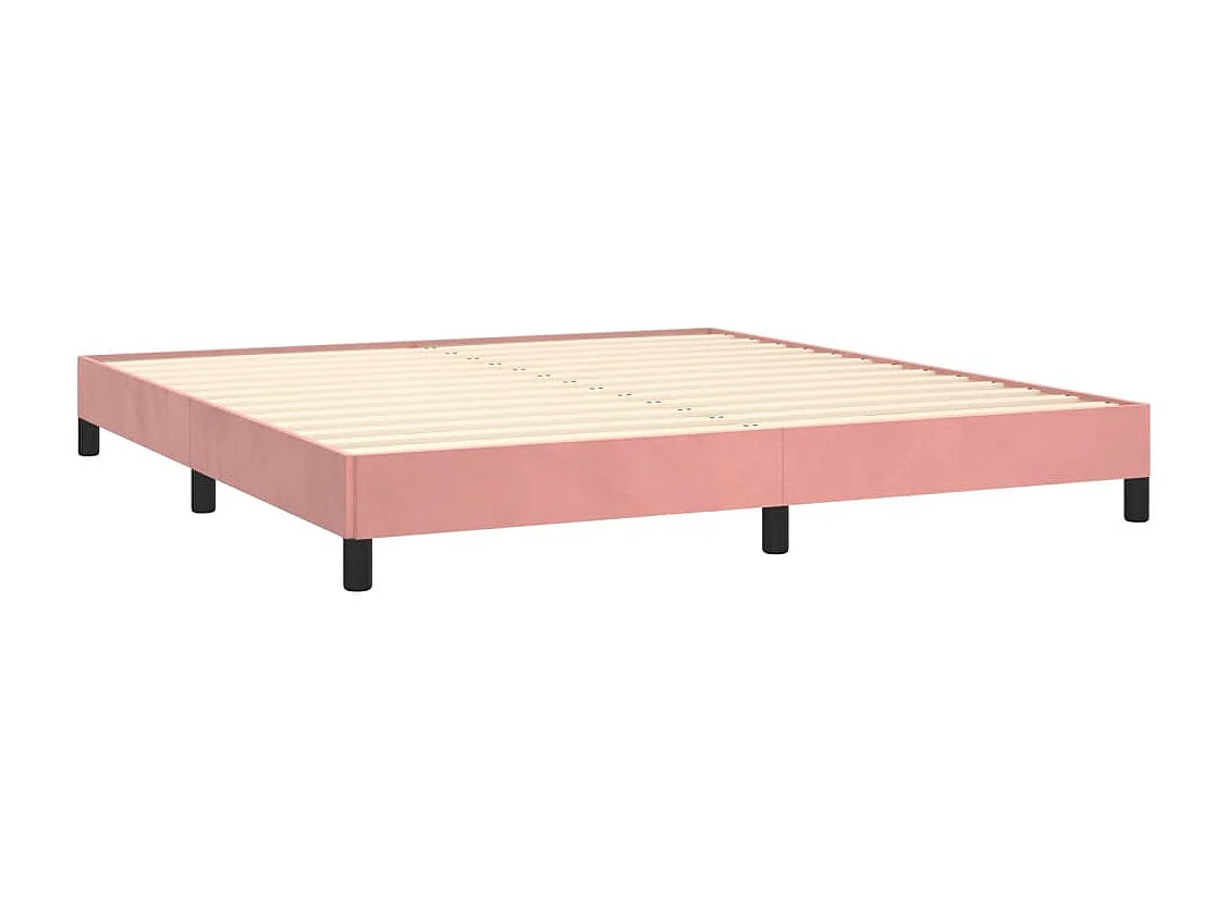 Estrutura de cama 180x200 cm veludo rosa