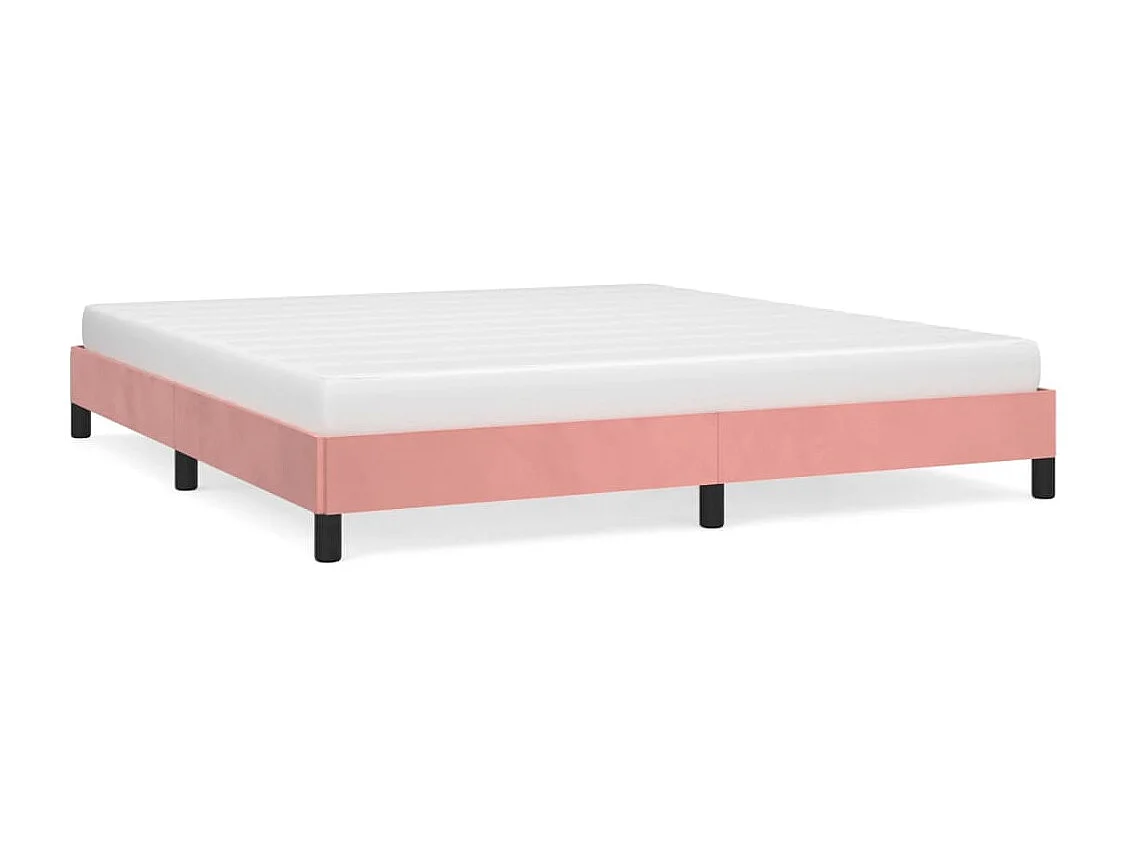 Estrutura de cama 180x200 cm veludo rosa