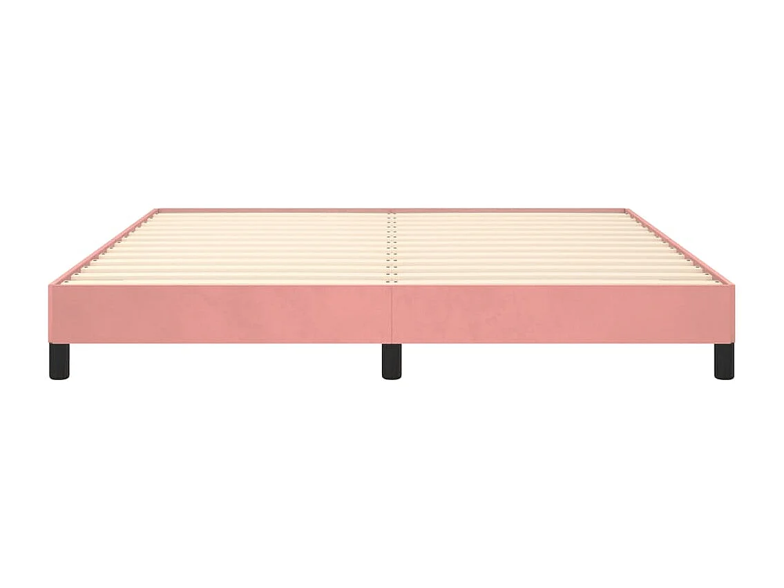 Cadre de lit sans matelas rose 180x200 cm velours