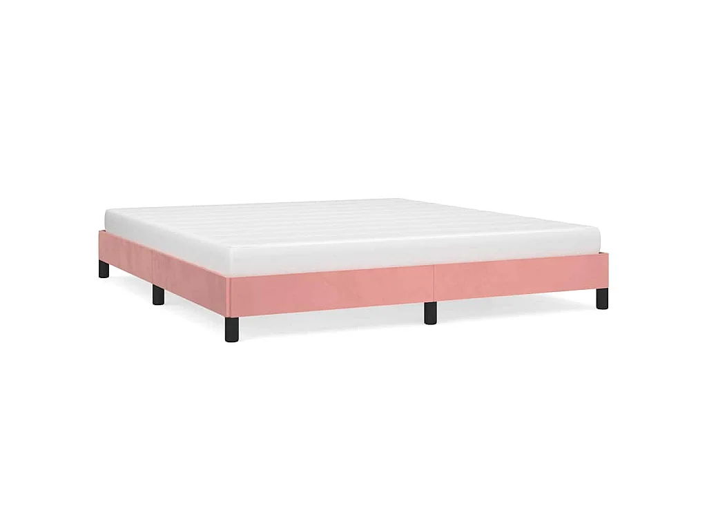 Cadre de lit sans matelas rose 180x200 cm velours