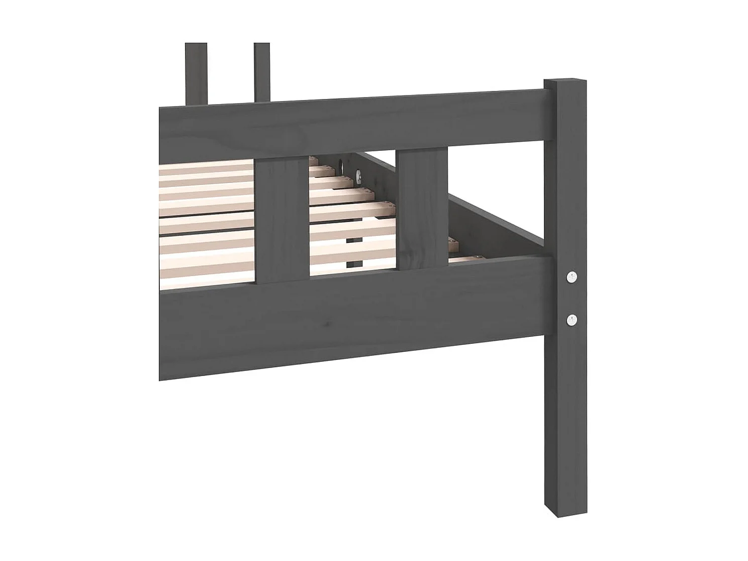 Estrutura de cama 140x190 cm madeira maciça cinzento