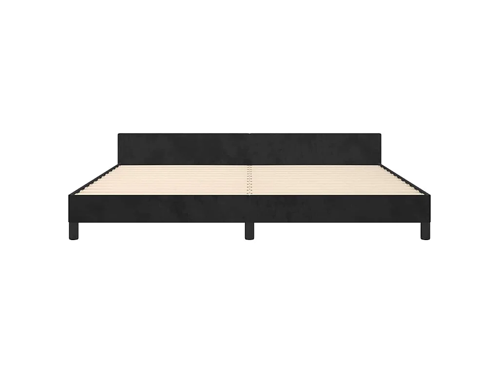 Estrutura de cama sem colchão 200x200 cm veludo preto