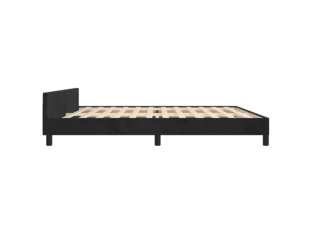 Estrutura de cama sem colchão 200x200 cm veludo preto