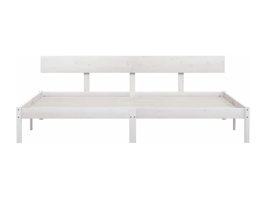 Cadre de lit sans matelas blanc bois massif