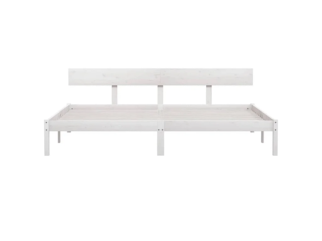 Cadre de lit sans matelas blanc bois massif