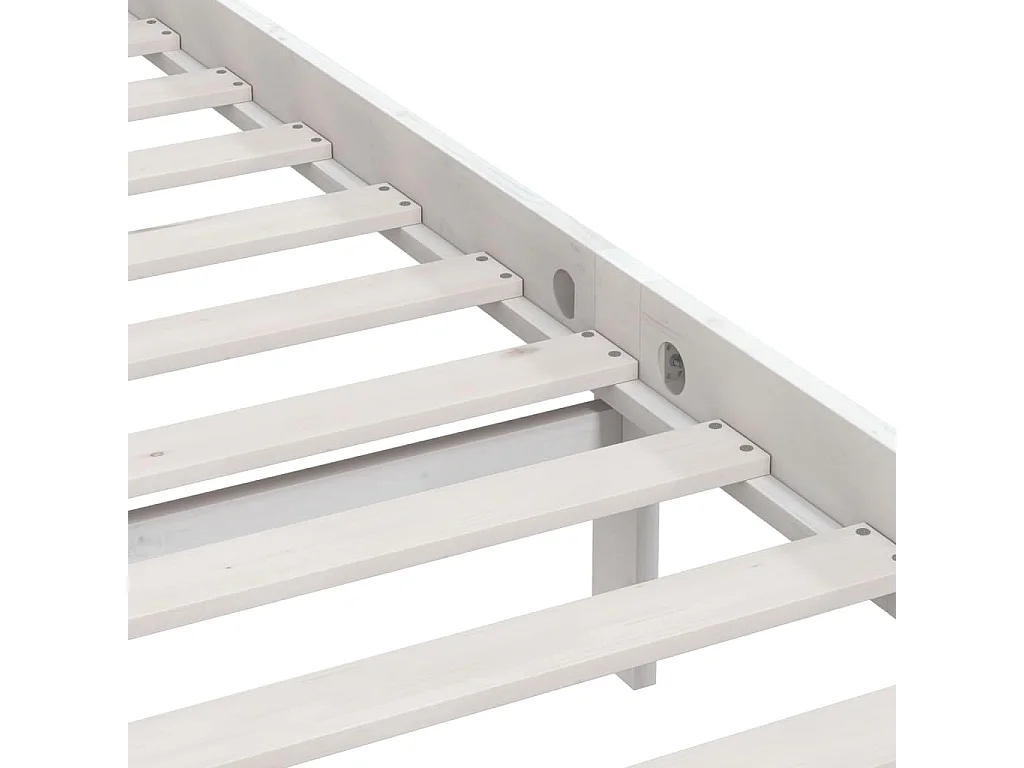 Cadre de lit sans matelas blanc bois massif