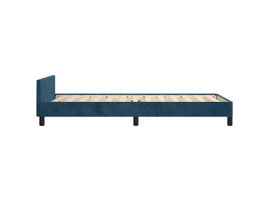 Estrutura de cama sem colchão 90x200 cm veludo azul-escuro