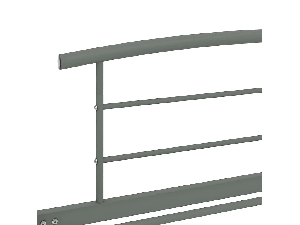 Cadre de lit sans matelas gris métal 100x200 cm