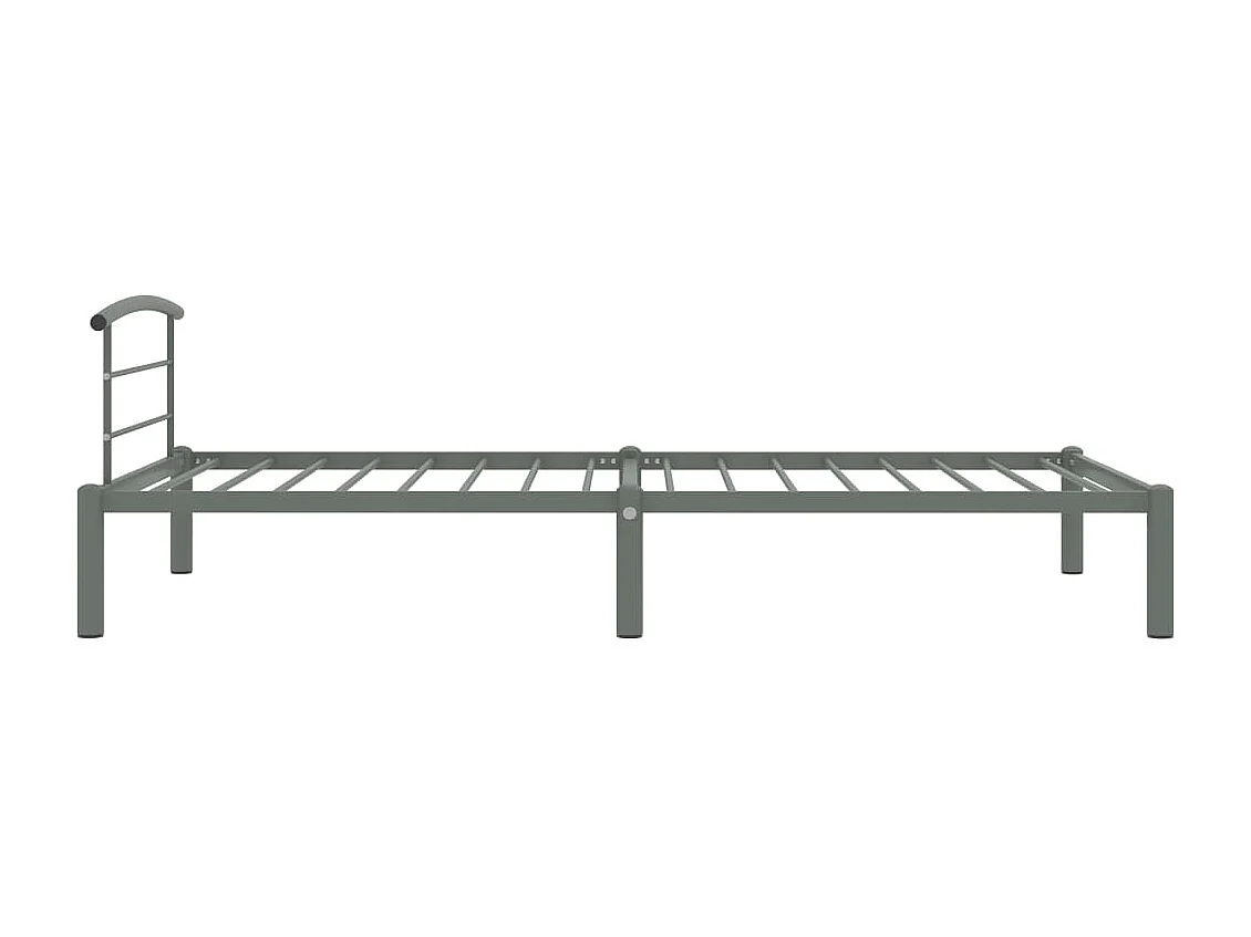 Cadre de lit sans matelas gris métal 100x200 cm