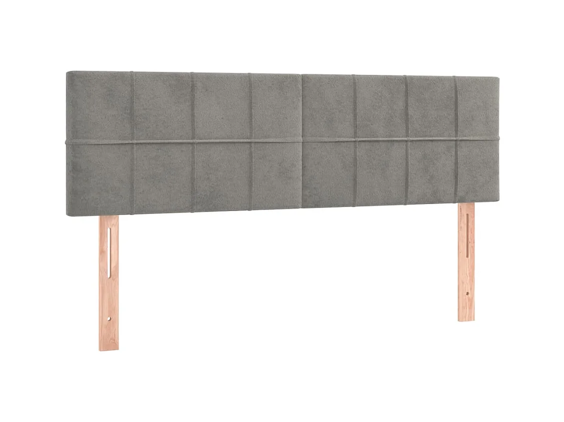 Giroletto a Molle con Materasso Grigio Chiaro 140x190cm Velluto