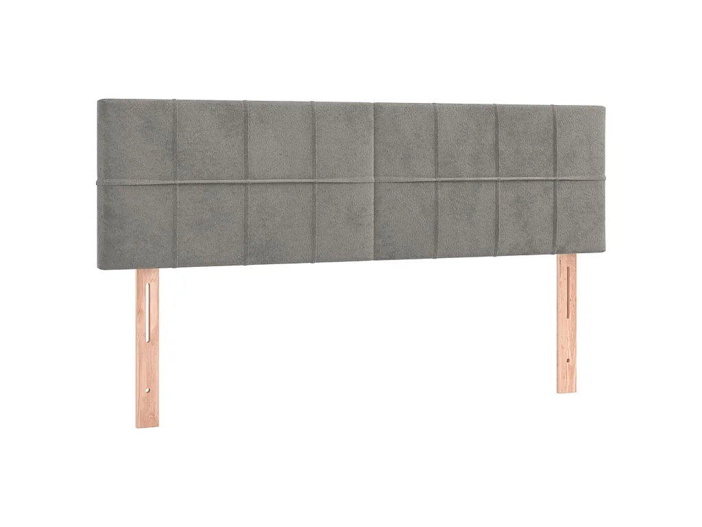Boxspring met matras fluweel lichtgrijs 140x190 cm