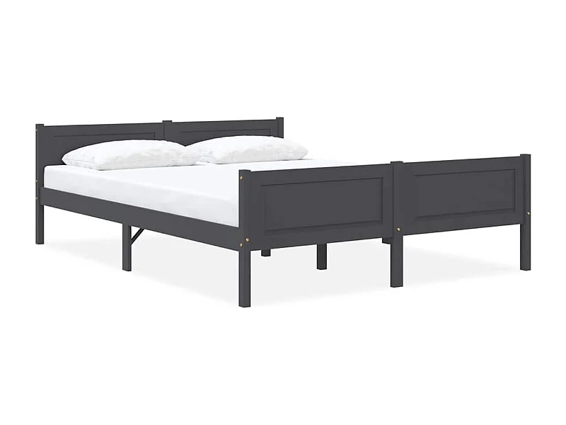 Bedframe massief grenenhout grijs 160x200 cm