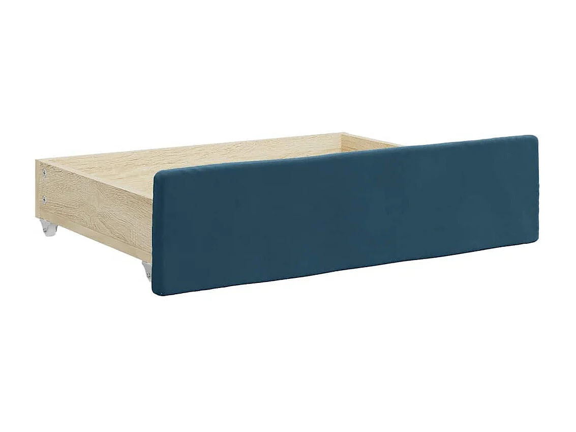 Divano Letto Estraibile con Cassetti Blu 80x200 cm in Velluto