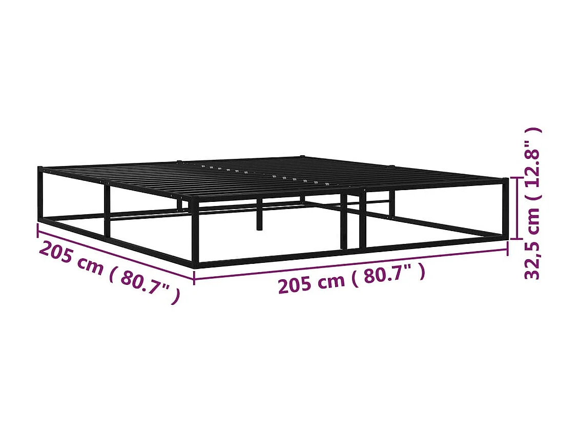 Estrutura de cama 200x200 cm metal preto