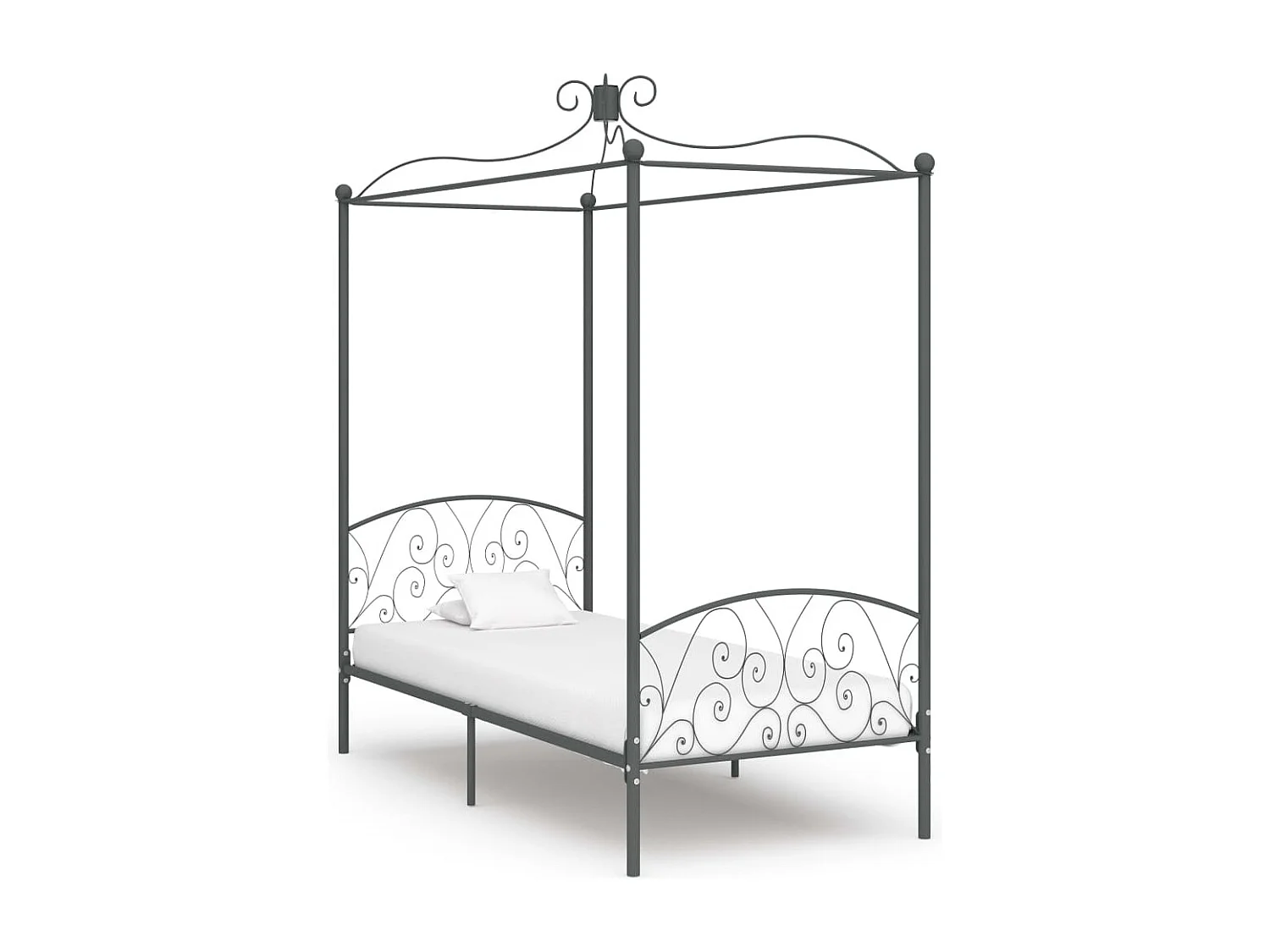 Hemelbedframe metaal grijs 100x200 cm