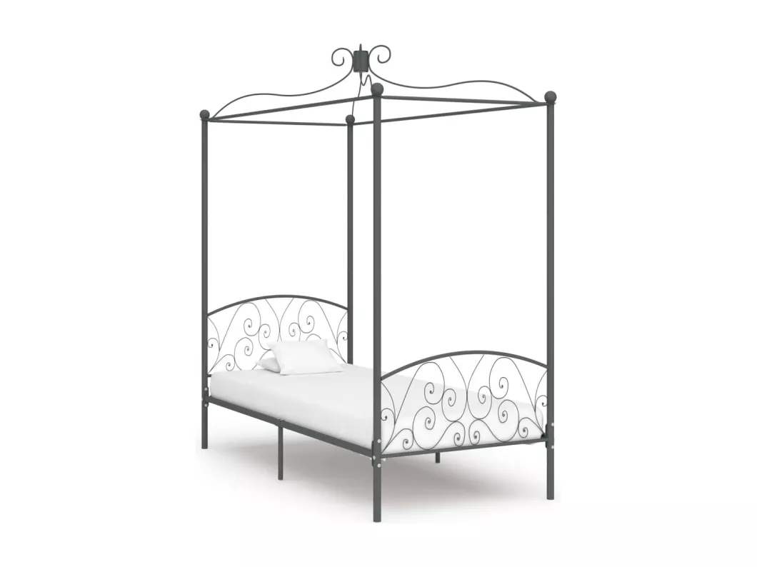 Kauf Unique Himmelbett-Gestell Grau Metall 100 x 200 cm