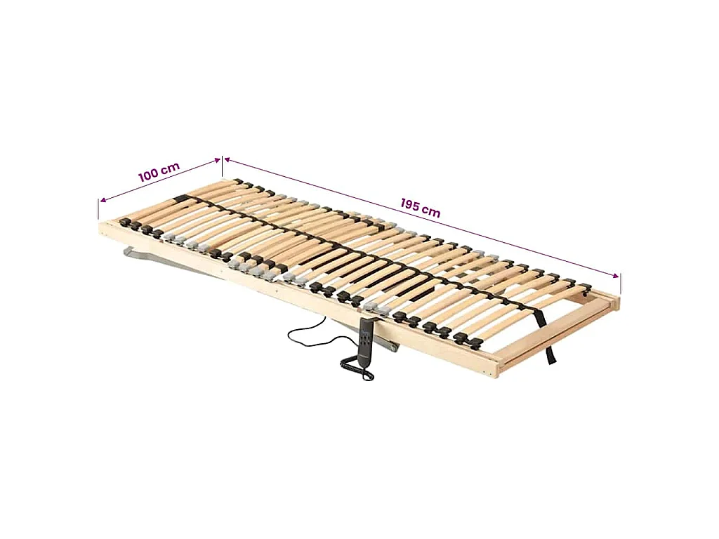 Estrado de ripas elétrico com 28 ripas 7 zonas 100x200 cm