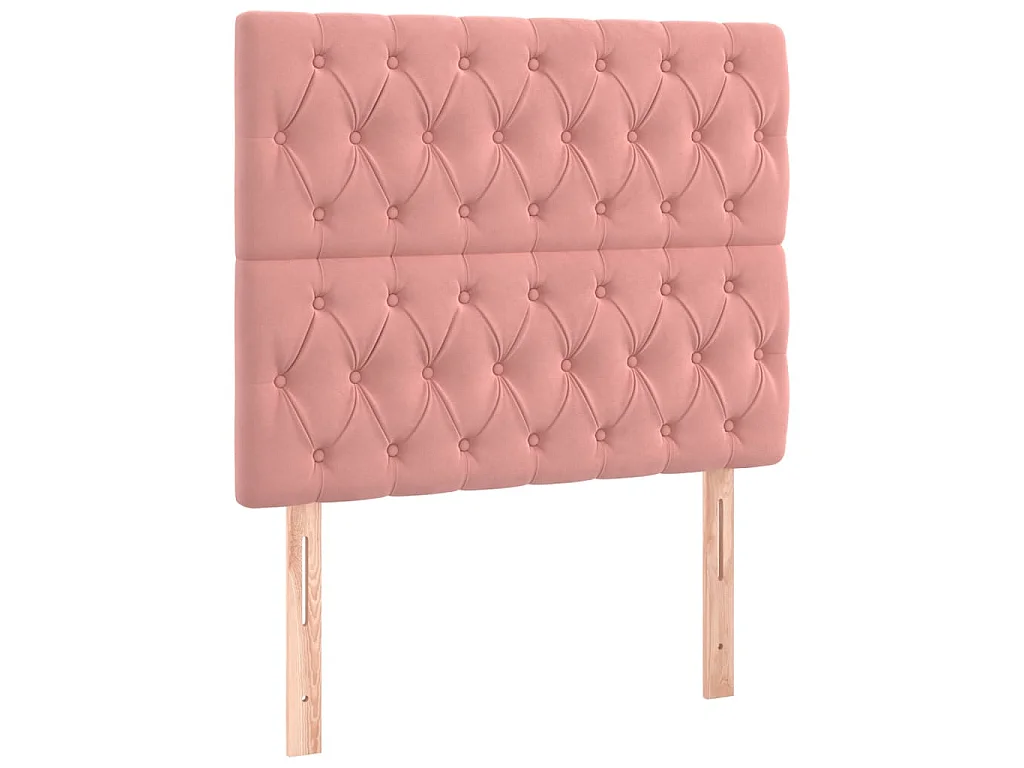 Estructura de cama sin colchón terciopelo rosa 90x190 cm