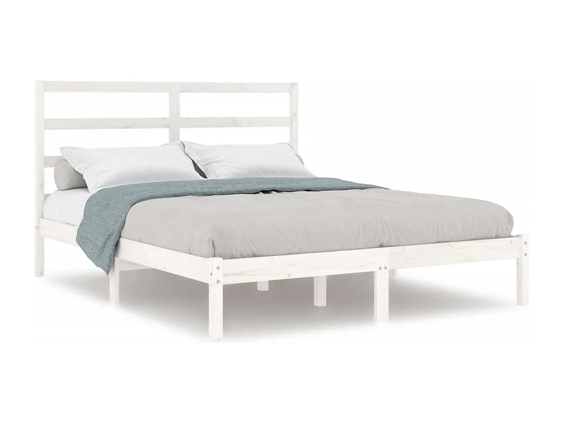 Letto senza Materasso Bianco 140x190 cm Legno Massello di Pino