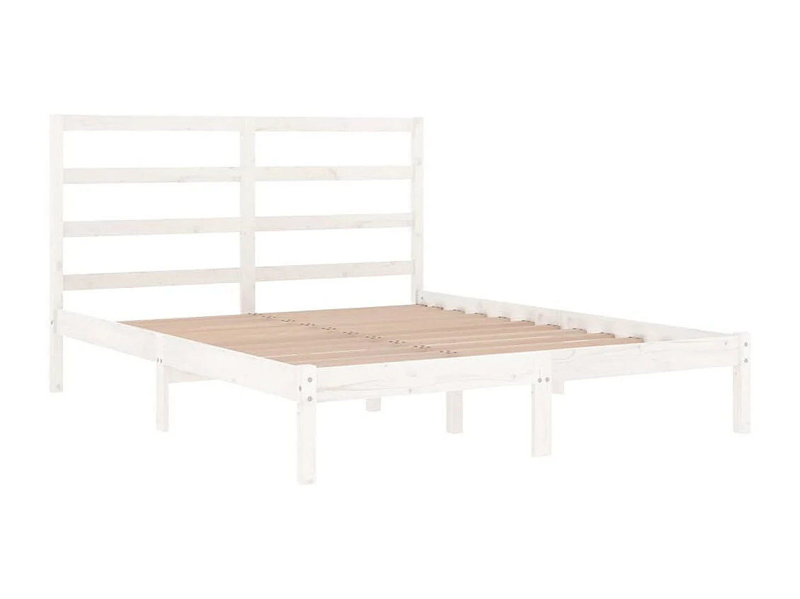 Letto senza Materasso Bianco 140x190 cm Legno Massello di Pino