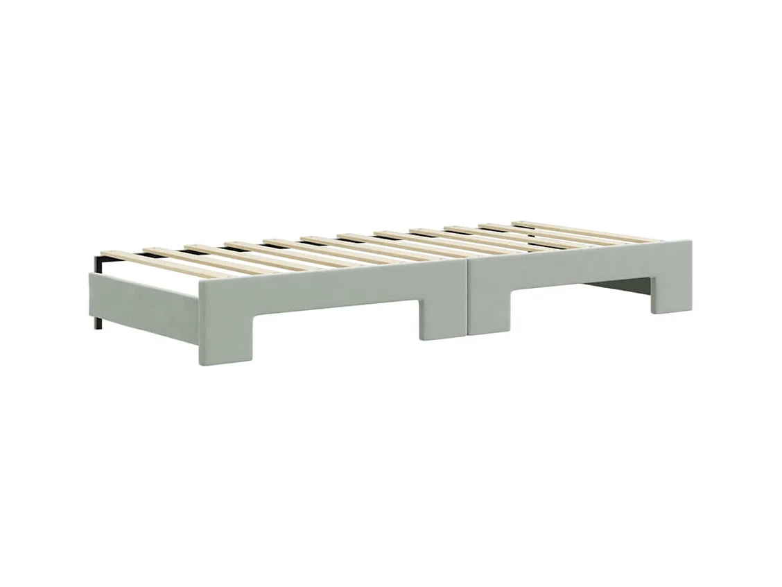 Divano Letto Estraibile Materassi Grigio Chiaro 90x200 Velluto