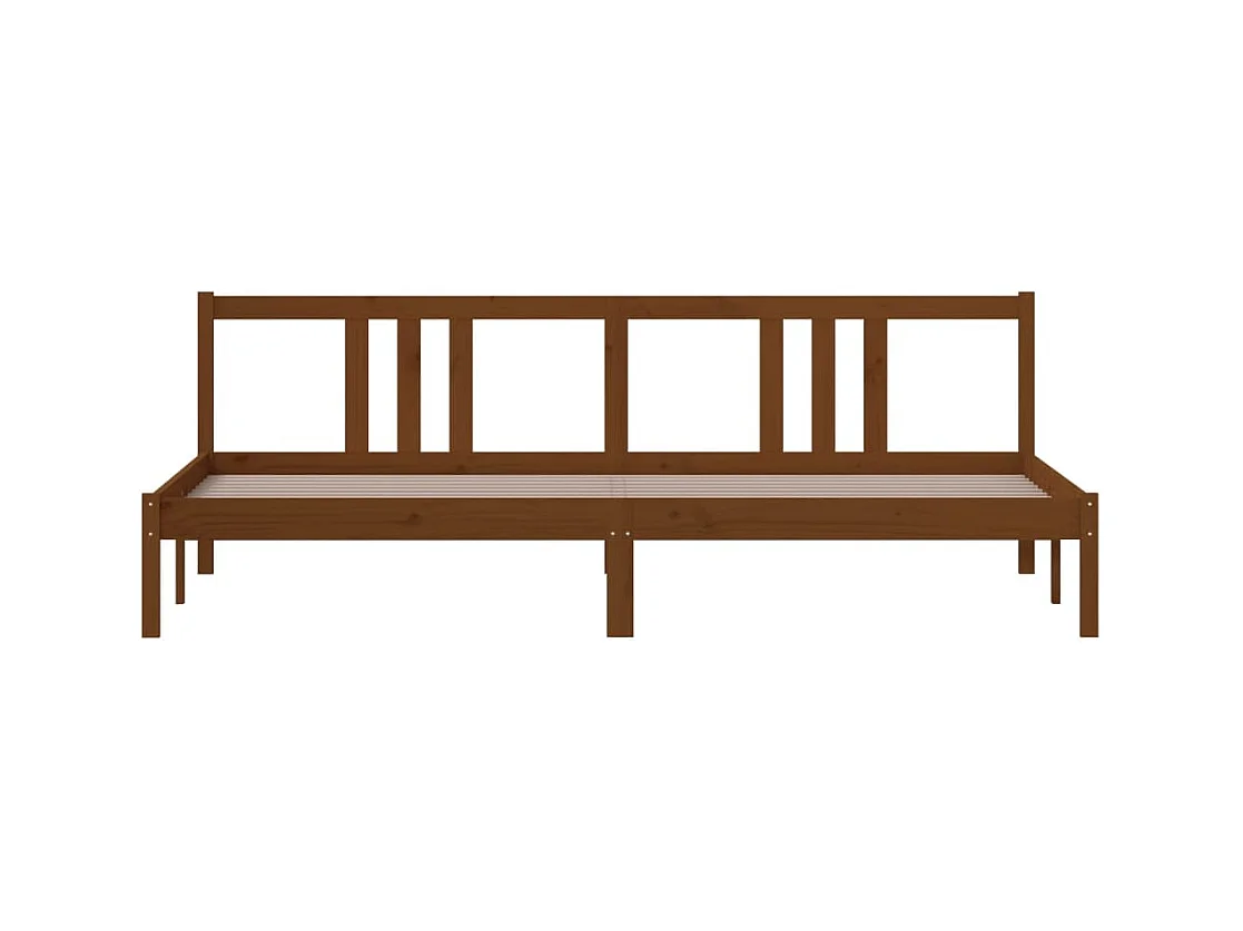 Bedframe massief hout honingbruin 200x200 cm