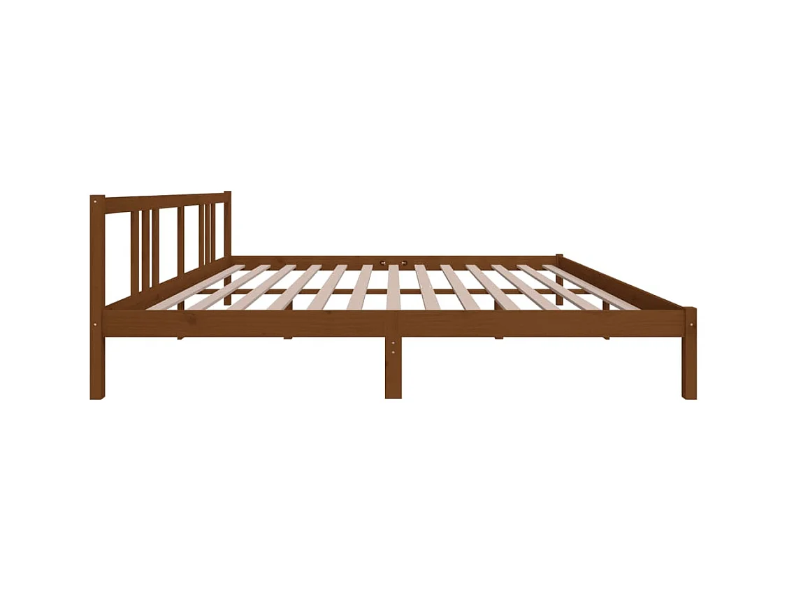Bedframe massief hout honingbruin 200x200 cm