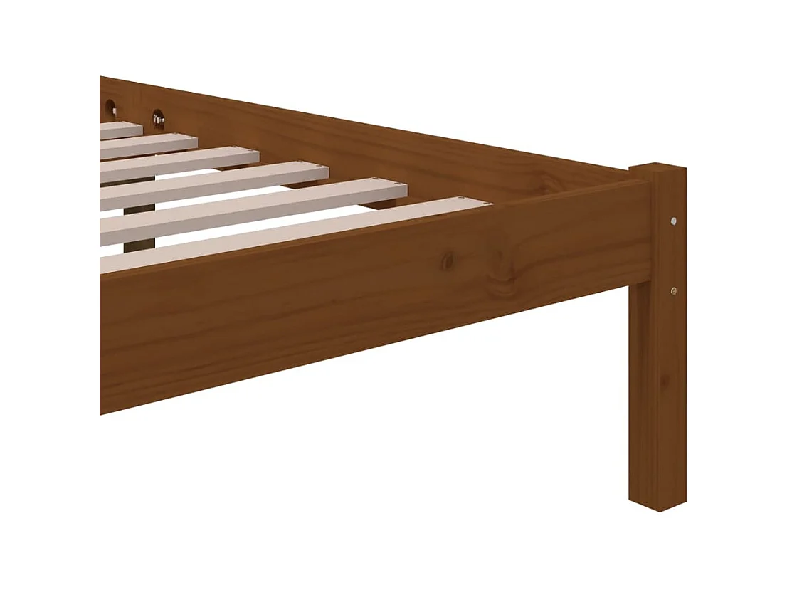 Bedframe massief hout honingbruin 200x200 cm