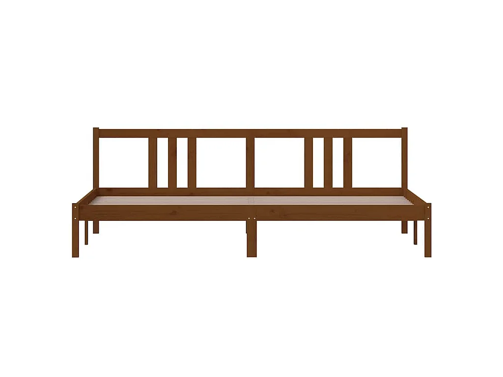Estrutura de cama 200x200 cm madeira maciça castanho mel