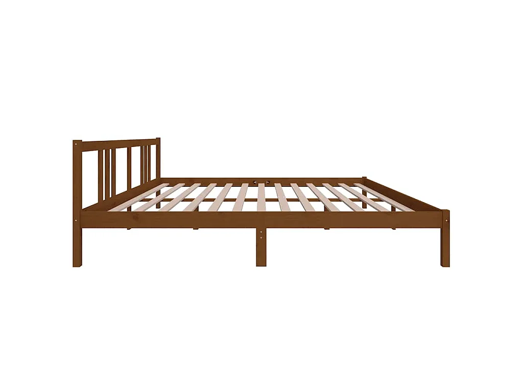 Estrutura de cama 200x200 cm madeira maciça castanho mel