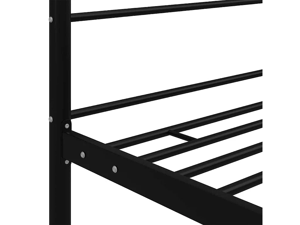 Cadre de lit à baldaquin sans matelas noir métal 180x200 cm