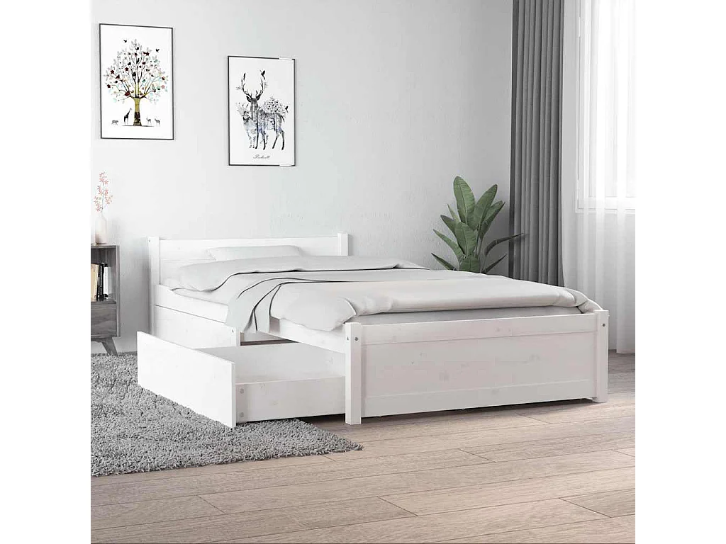 Bedframe met lades wit 90x190 cm