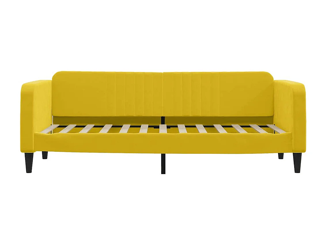 Sofá-cama com colchão 80x200 cm veludo amarelo