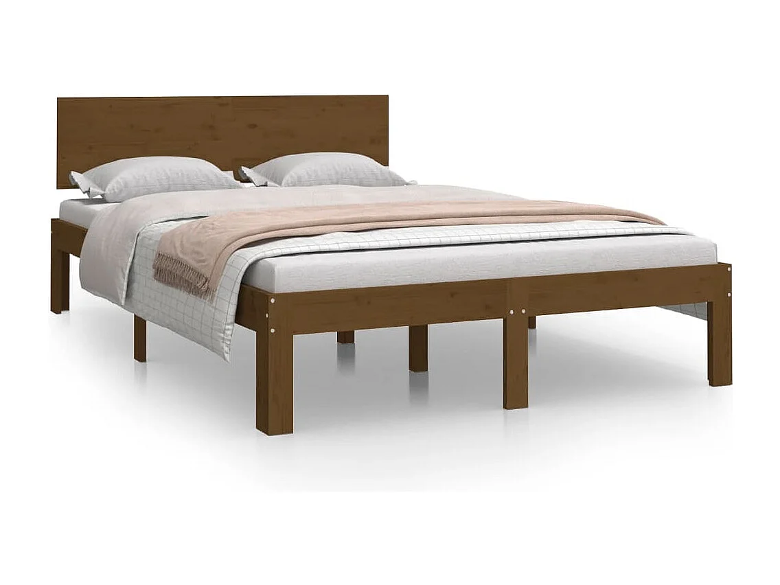 Cadre de lit sans matelas marron miel 120x190 cm