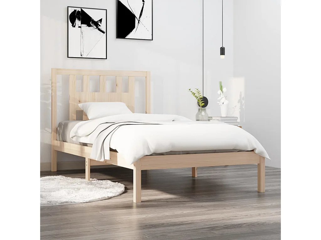 Cadre de lit sans matelas bois massif 90x200 cm