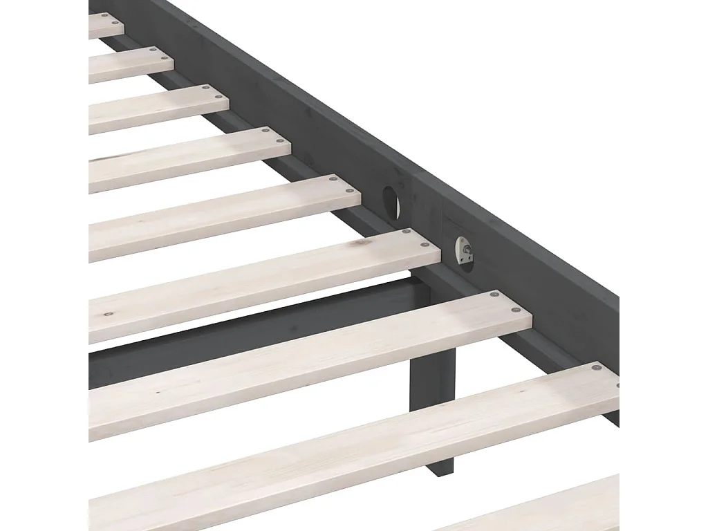 Estrutura de cama 160x200 cm pinho maciço cinzento