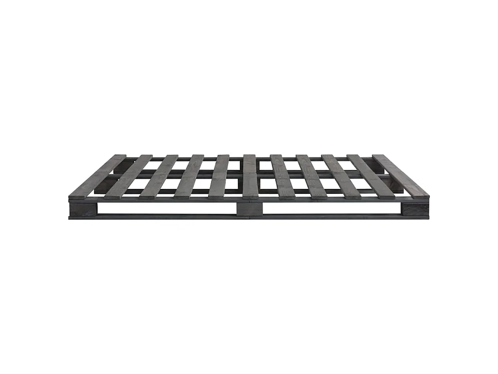 Cadre de lit de palette sans matelas gris 160x200cm bois massif