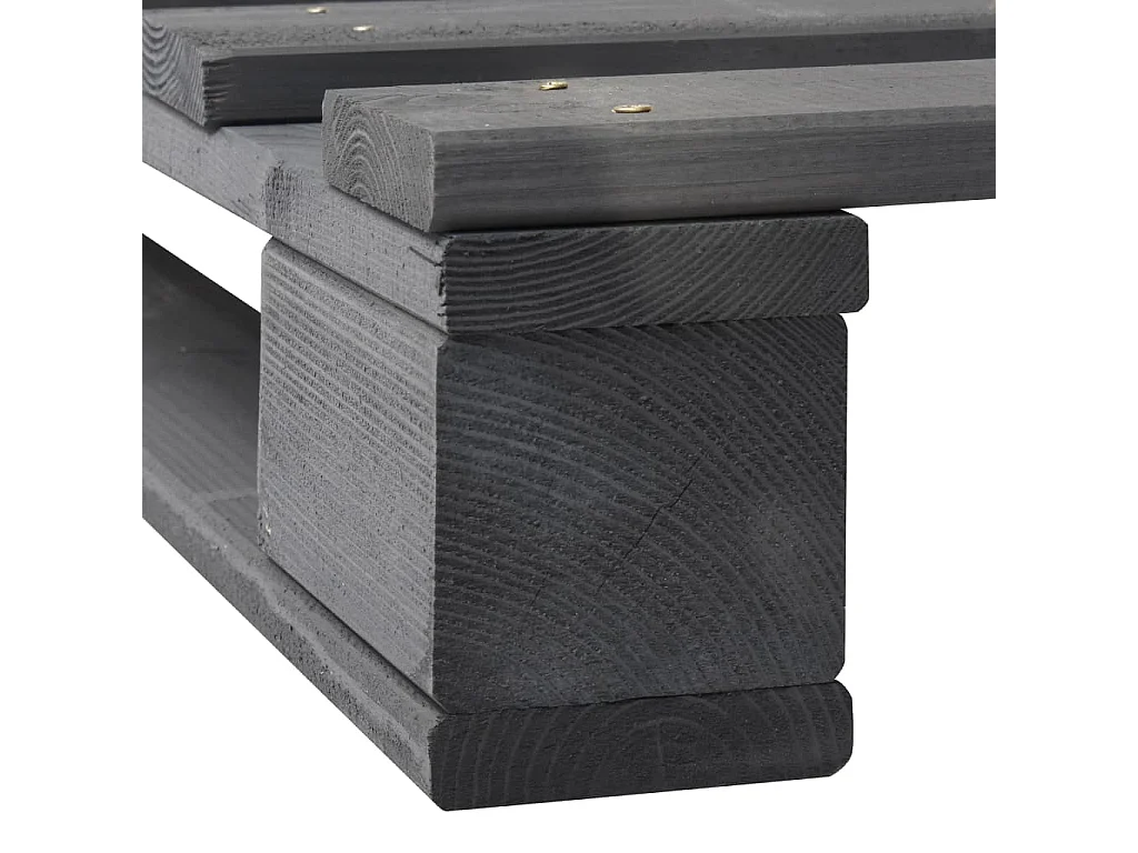 Cadre de lit de palette sans matelas gris 160x200cm bois massif
