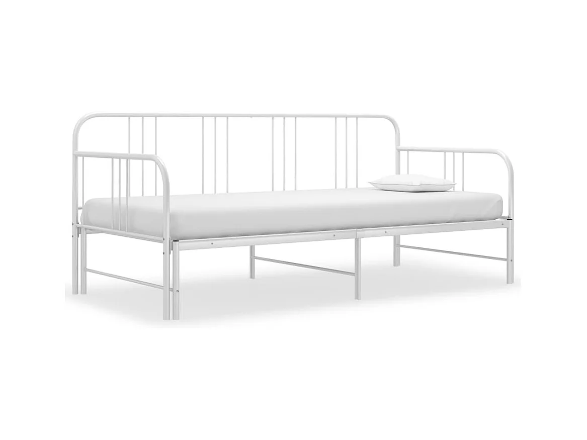 Cadre de canapé-lit extensible sans matelas blanc 90x200 cm