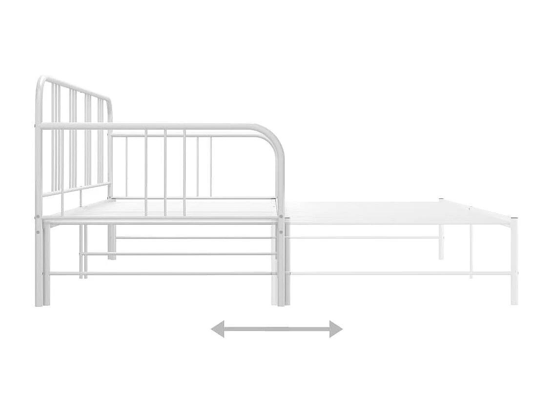 Slaapbank uittrekbaar metaal wit 90x200 cm