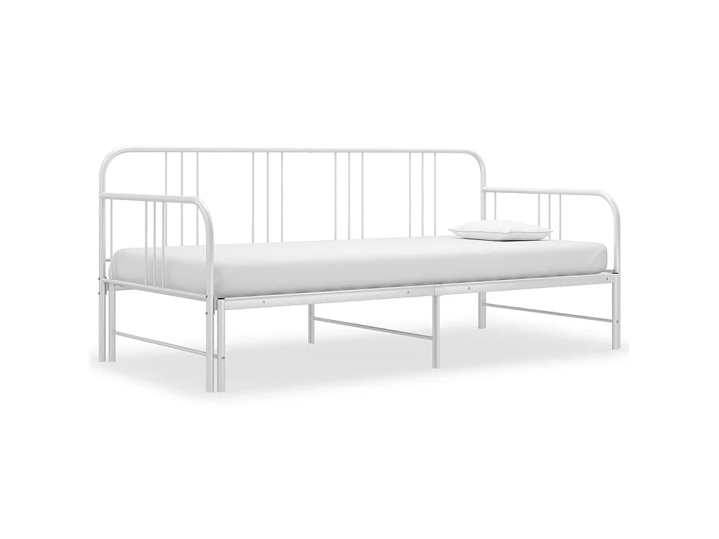 Cadre de canapé-lit extensible sans matelas blanc 90x200 cm