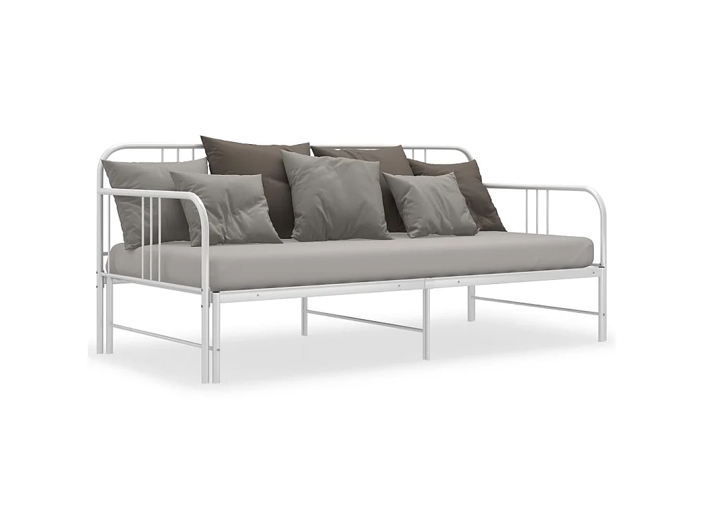 Cadre de canapé-lit extensible sans matelas blanc 90x200 cm