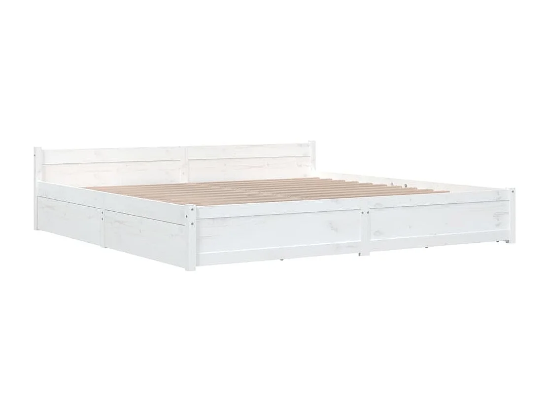Cadre de lit sans matelas avec tiroirs blanc