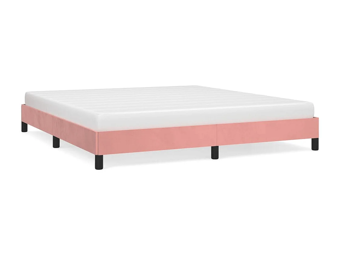 Cadre de lit sans matelas rose 160x200 cm velours
