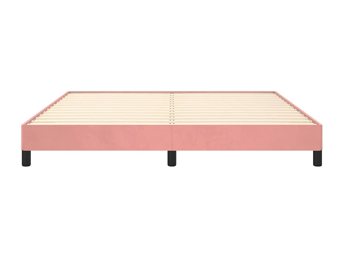 Cadre de lit sans matelas rose 160x200 cm velours